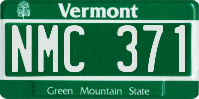 VT license plate NMC371