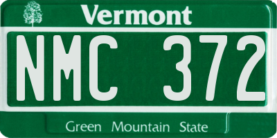 VT license plate NMC372