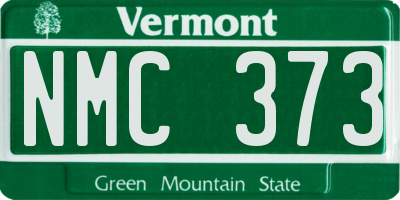 VT license plate NMC373