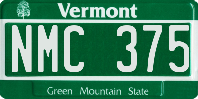 VT license plate NMC375