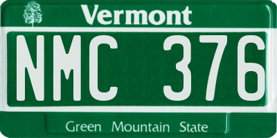 VT license plate NMC376
