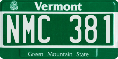 VT license plate NMC381