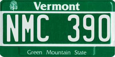 VT license plate NMC390