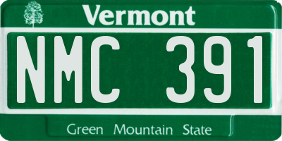 VT license plate NMC391