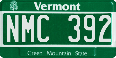 VT license plate NMC392