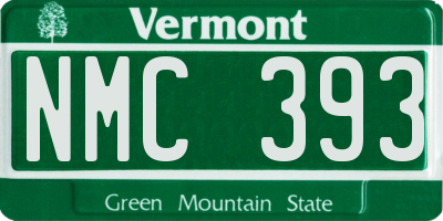 VT license plate NMC393
