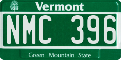 VT license plate NMC396
