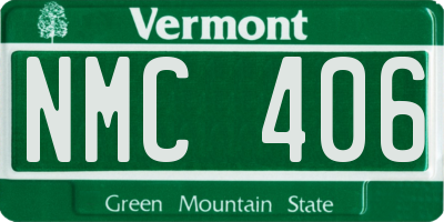VT license plate NMC406