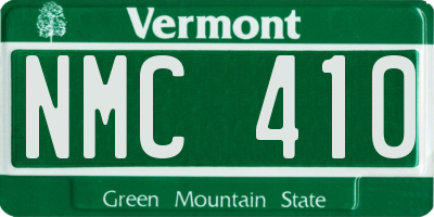 VT license plate NMC410
