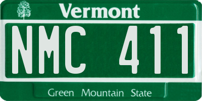 VT license plate NMC411