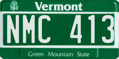 VT license plate NMC413