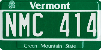VT license plate NMC414
