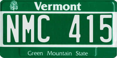 VT license plate NMC415