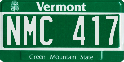 VT license plate NMC417