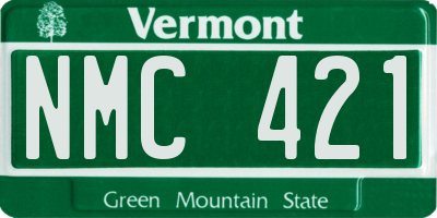 VT license plate NMC421