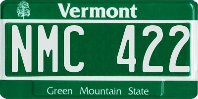 VT license plate NMC422
