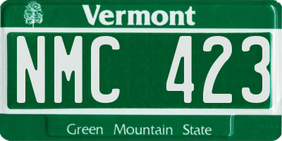 VT license plate NMC423