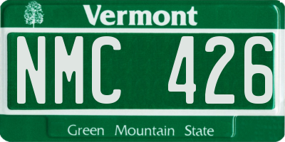 VT license plate NMC426