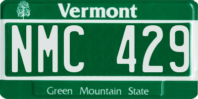 VT license plate NMC429