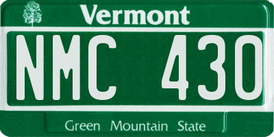 VT license plate NMC430