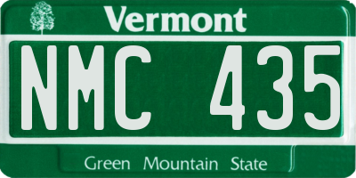 VT license plate NMC435