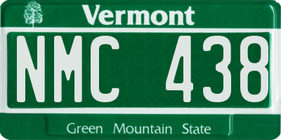 VT license plate NMC438