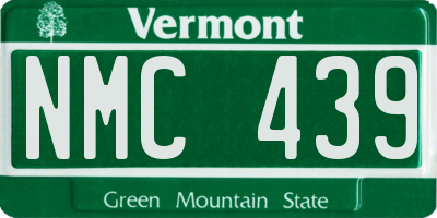 VT license plate NMC439