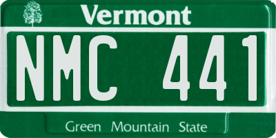 VT license plate NMC441