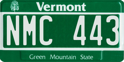 VT license plate NMC443