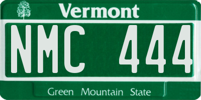 VT license plate NMC444