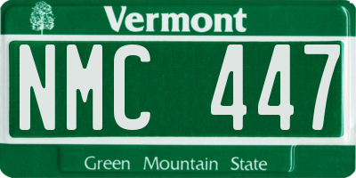 VT license plate NMC447