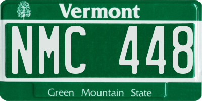 VT license plate NMC448