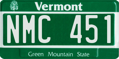 VT license plate NMC451