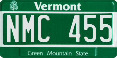 VT license plate NMC455