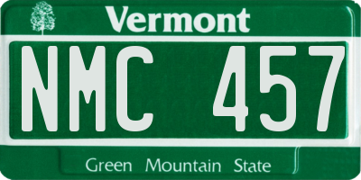 VT license plate NMC457