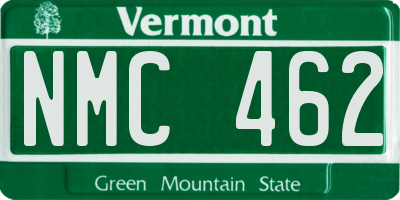 VT license plate NMC462