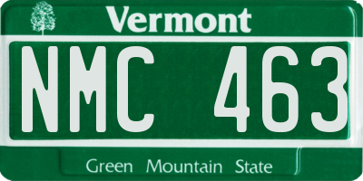 VT license plate NMC463