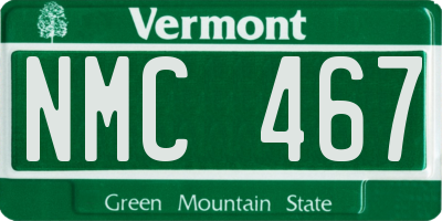 VT license plate NMC467