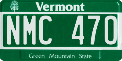 VT license plate NMC470