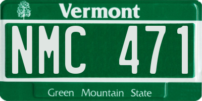 VT license plate NMC471