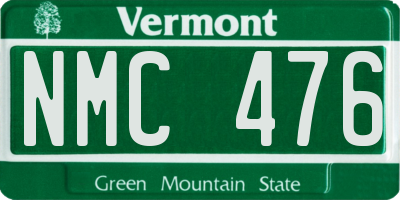 VT license plate NMC476