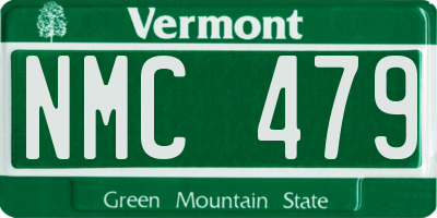 VT license plate NMC479