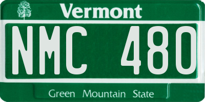VT license plate NMC480