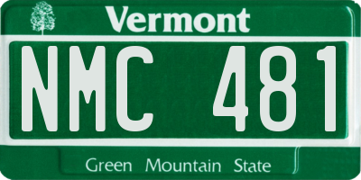 VT license plate NMC481