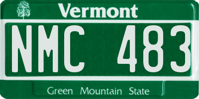 VT license plate NMC483