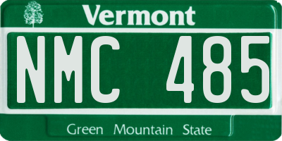 VT license plate NMC485