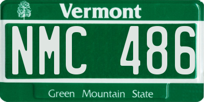 VT license plate NMC486