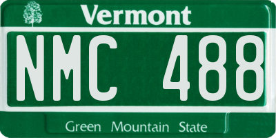 VT license plate NMC488