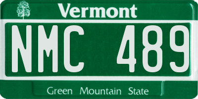 VT license plate NMC489