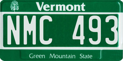 VT license plate NMC493